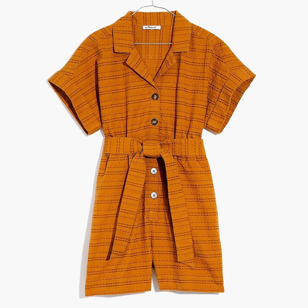 Golden Madewell Seersucker Romper — NWT